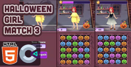 Halloween girl match 3 html5 game c3p codermarket.jpg