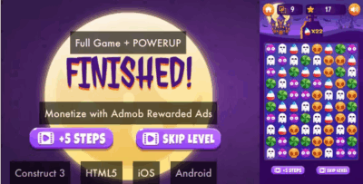Halloween match 3 construct 3 html5 full game codermarket.png