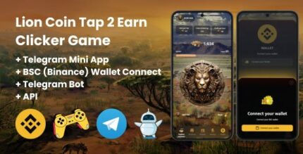 Lion coin tap 2 earn clicker game with telegram mini app api bot bsc.jpg