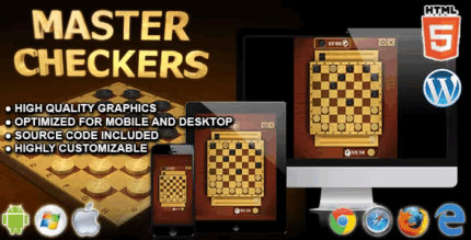 Master checkers html5 board game codermarket.png