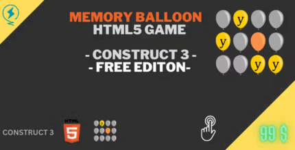 Memory balloons html5 game construct 3 codermarket.png