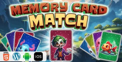 Memory card match html5 construct3 game codermarket.jpg