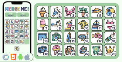 Mergeme html5 game construct 3 codermarket.png