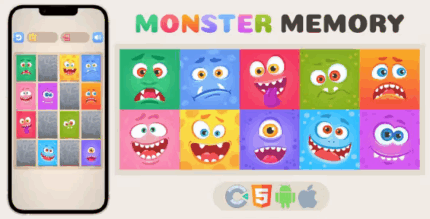 Monstermemory html5 game construct 3 codermarket.png