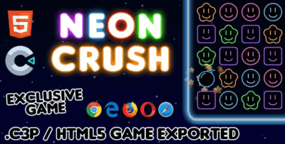 Neon crush construct 3 html5 game with c3p codermarket.png