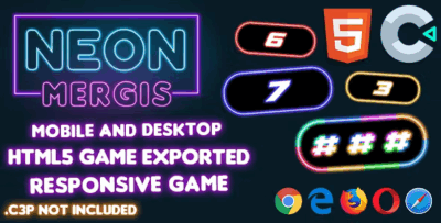 Neon mergis html5 game codermarket.png