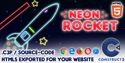 Neon rocket html5 construct 3 game with source code codermarket.jpg