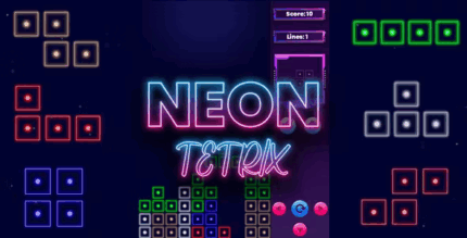 Neon tetrix cross platform puzzle game codermarket.png