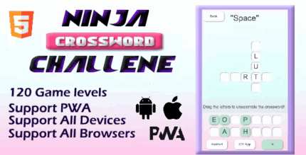 Ninja crossword challenge html5 game codermarket.png