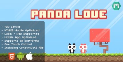 Panda love html5 game construct 2 construct 3 codermarket.jpg