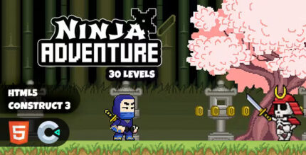 Pixel ninja adventure 30 levels construct 3 html5 game codermarket.jpg