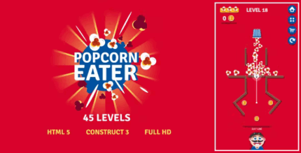 Popcorn eater html5 game construct3 codermarket.png