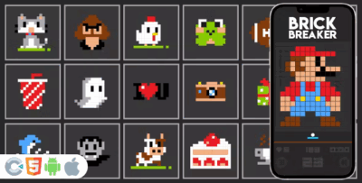 Premium game pixel brick breaker html5 construct3 codermarket.png