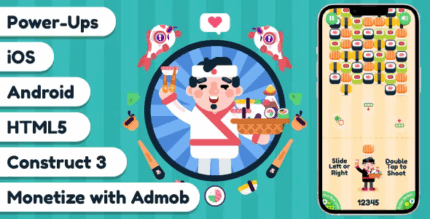 Premium source sushi shooting match 3 htmll5 construct3 codermarket.png