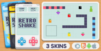 Retro snake html5 game construct 3 codermarket.png