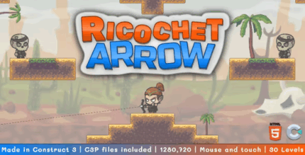 Ricochet arrow html5 casual game codermarket.png