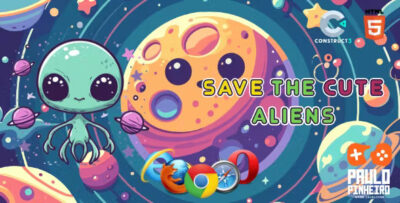 Save the cute aliens html5 game with construct 3 source code c3p .jpg
