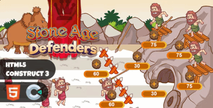 Stone age defenders construct 3 html5 game codermarket.png
