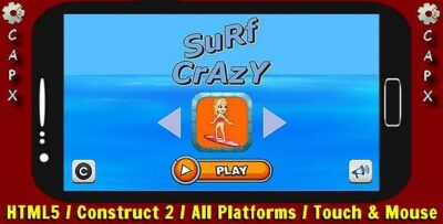 Surf crazy html5 game construct 2 capx codermarket.jpeg