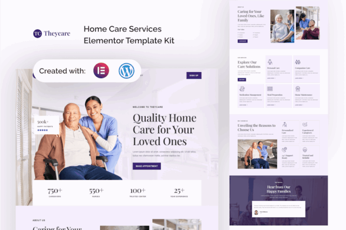 Theycare home care services elementor template kit gplpixel.png