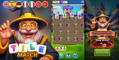Tile match wizarding school 100 level level editor html game .jpg