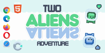 Two aliens adventure html5 game construct 3 codermarket.png