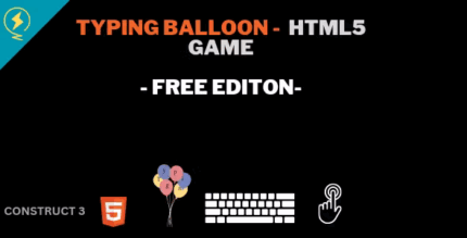 Typing ballooon html5 game construct 3 codermarket.png