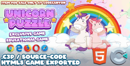 Unicorn puzzle html5 game with construct 3 file codermarket.png