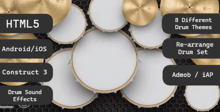 Virtual drum set html5 game construct 3 codermarket.png