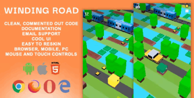 Winding road mobile html5 game c3p construct 3 codermarket.png