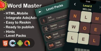 Word master brain puzzle html mobile construct 3 codermarket.jpg