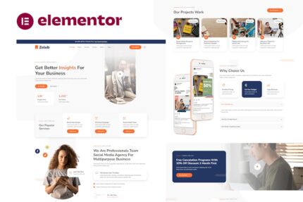 Zeleb social media marketing digital advertising elementor template kit .jpg