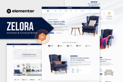 Zelora armchair furniture brand elementor template kit gplpixel.jpg