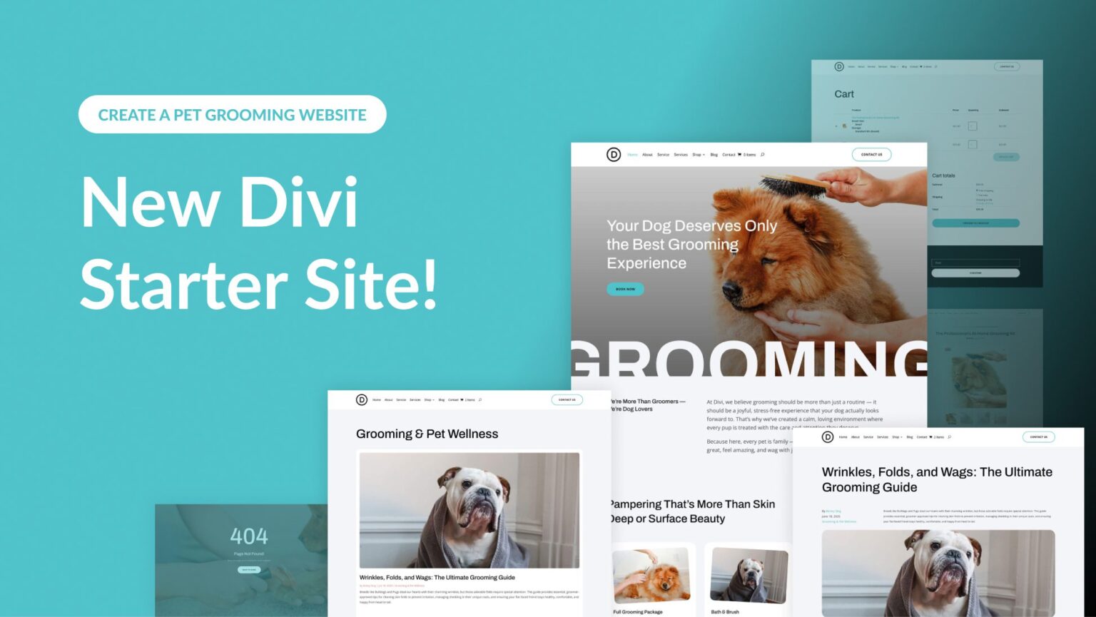 Curated visual reference: Pet Grooming Business Event Mobile App Development Reference: New Pet Grooming Starter Site For Divi Quick Install