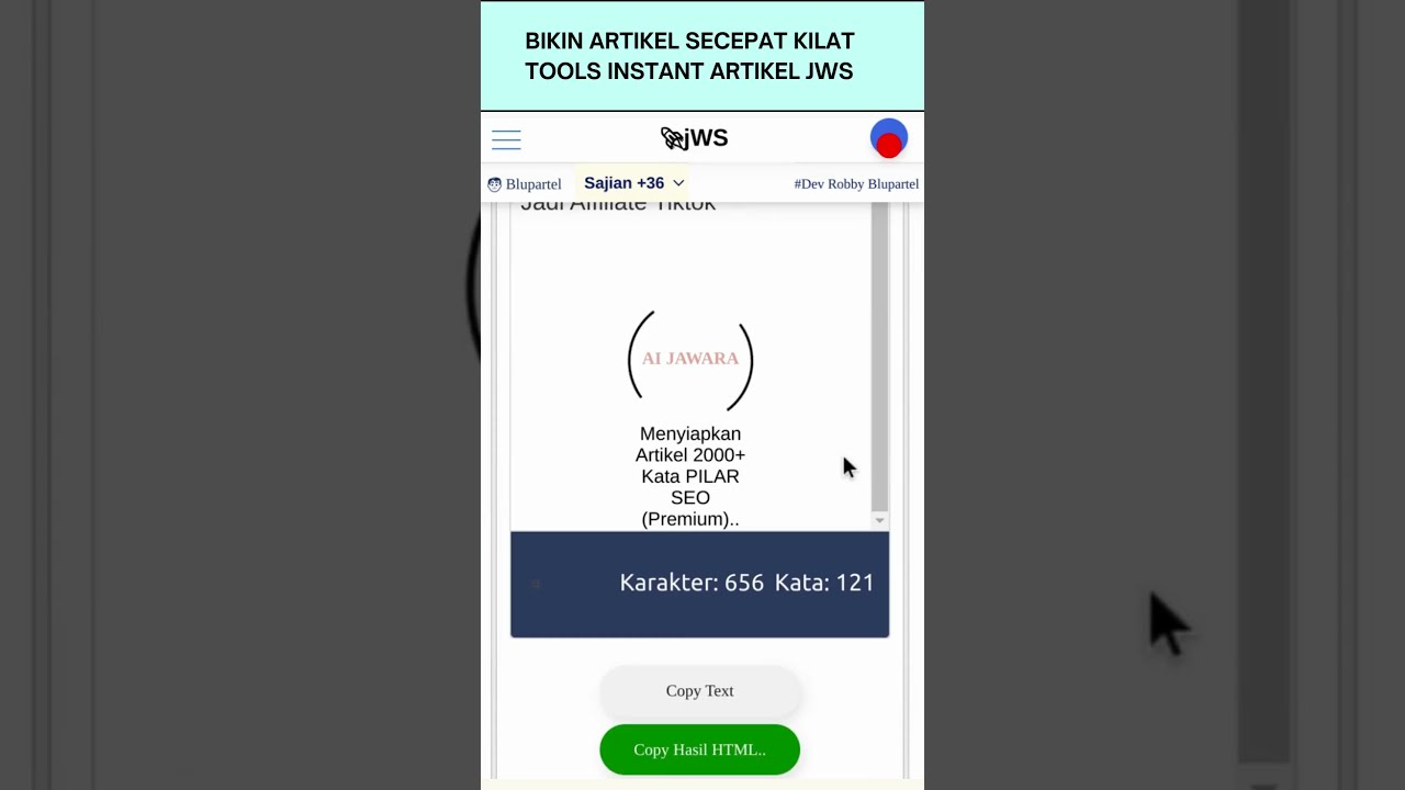 Bikin Artikel SECEPAT KILAT DENGAN AI Tools Instant Artikel  #artikel #ai #blog #blogger #wordpress
