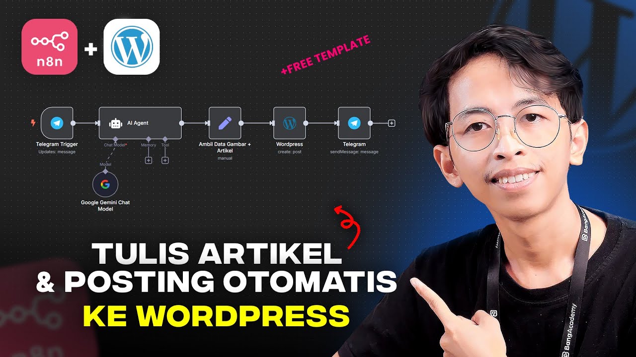 Bikin Bot AI, Tulis & Post Artikel Otomatis ke WordPress (Free Template) | n8n untuk Pemula