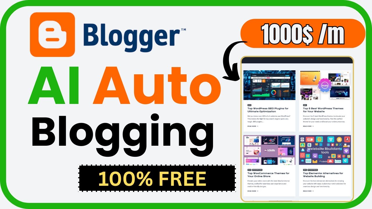 Create a FREE AI Blogger Autoblogging website with ChatGPT and Google Sheets, and earn up to 1000$