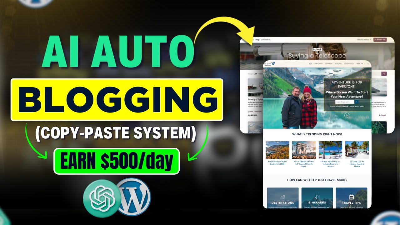 Free AI Auto blogging Wordpress Website on Complete Automation- (Step by Step Guide - Make $500/Day)
