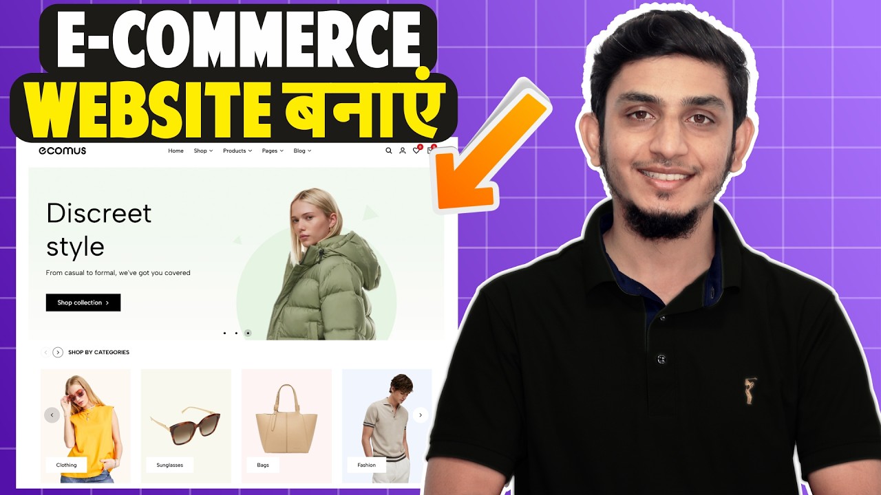 Hindi - How to Create an eCommerce Website with WordPress & Ecomus Theme – ONLINE STORE 2025