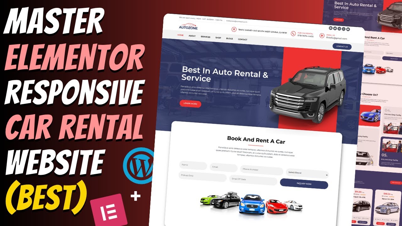 😍Master ELEMENTOR: Build a Responsive CAR RENTAL WEBSITE from Scratch | Wordpress Tutorial 2025