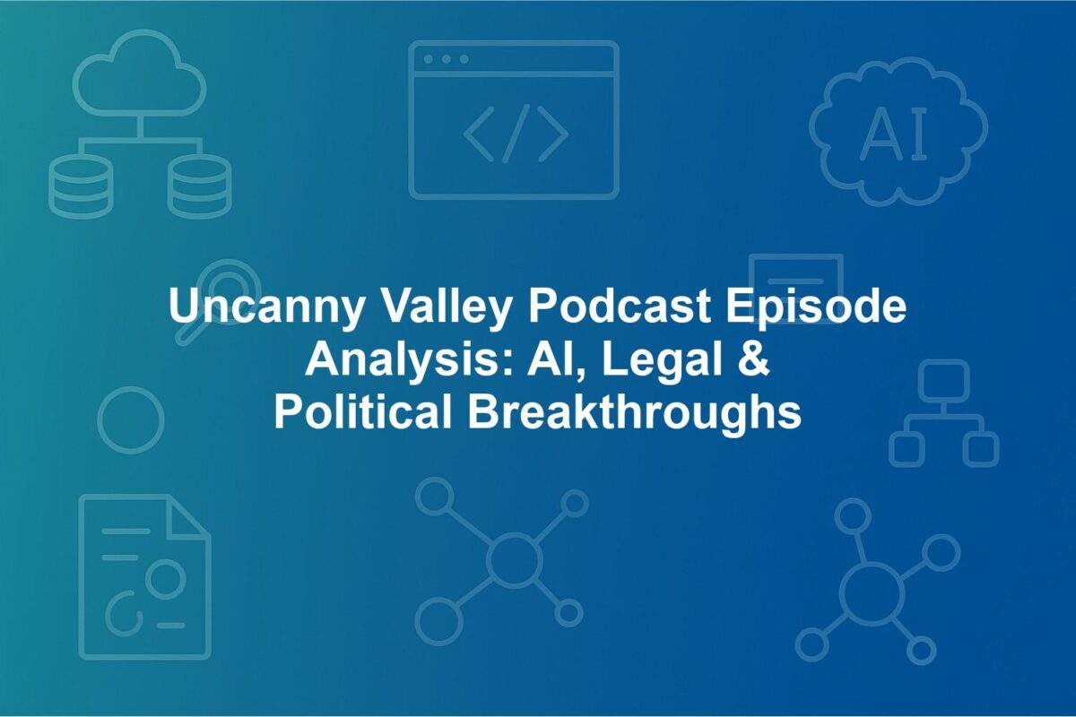 Uncanny Valley Podcast Episode Analysis: AI, Legal & Political Breakthroughs