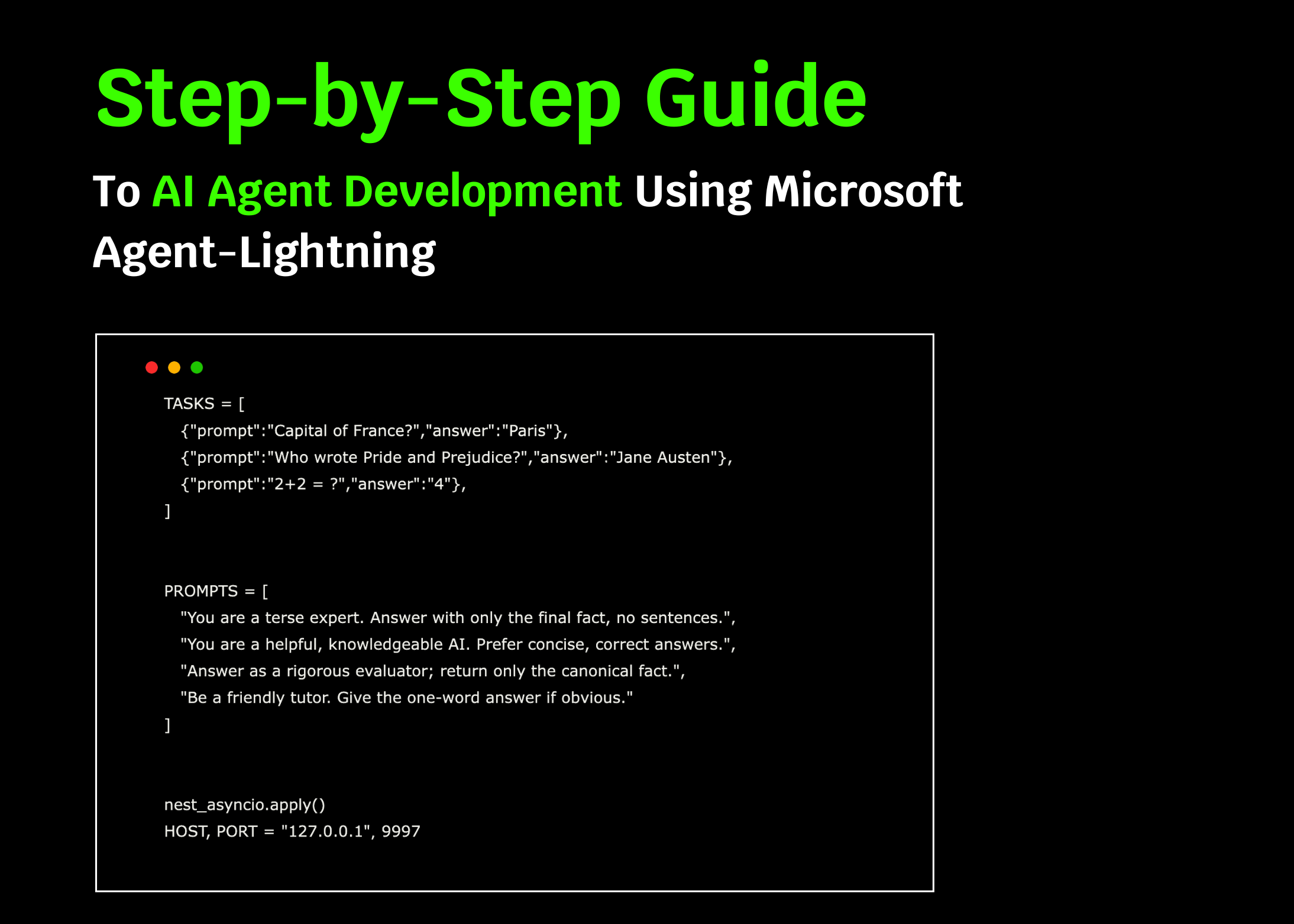 Step-by-Step Guide to AI Agent Development Using Microsoft Agent-Lightning