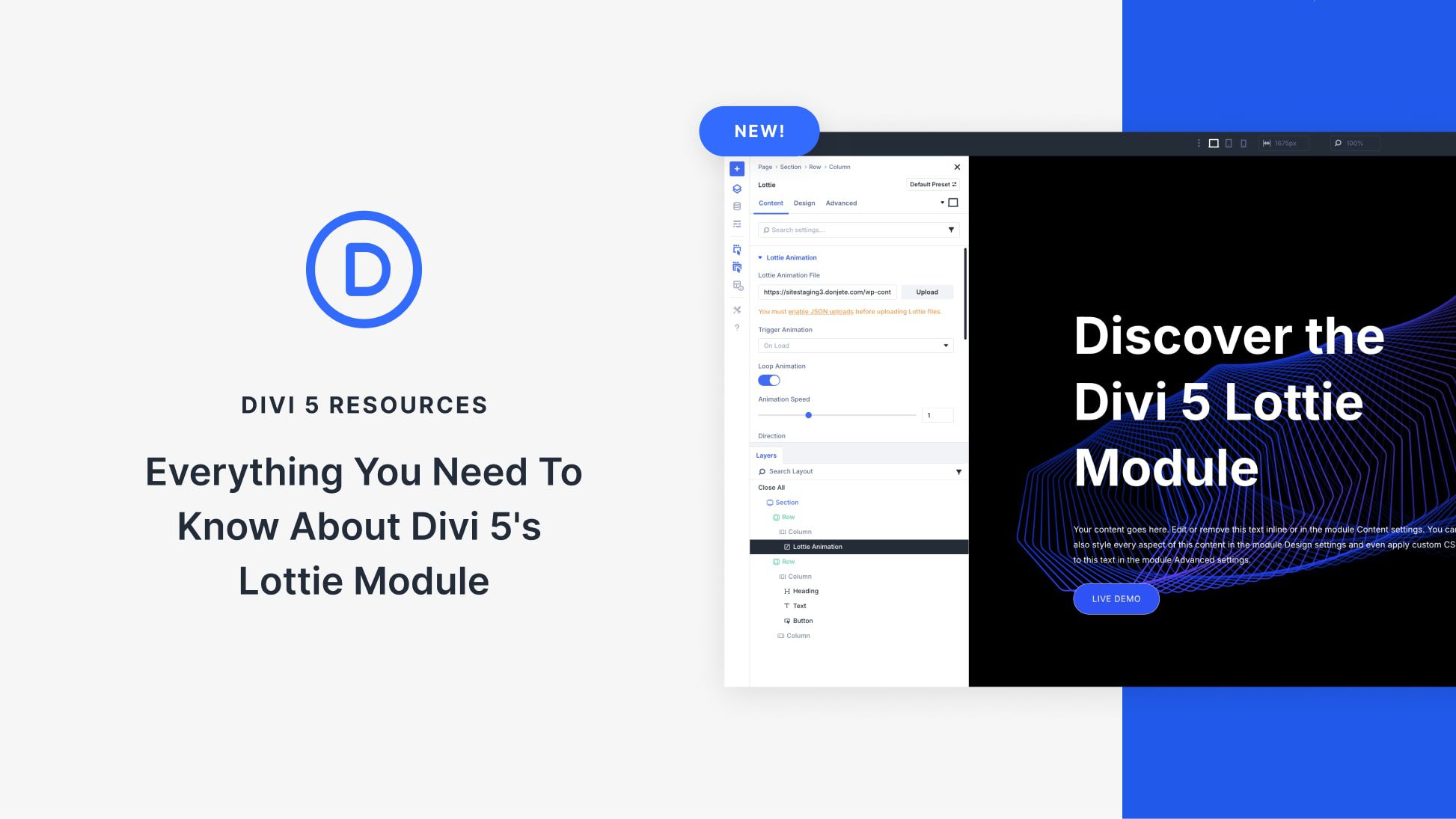 Everything You Need To Know About Divi 5's Lottie Module