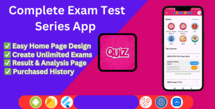 Flutter exam test series app with admin panel